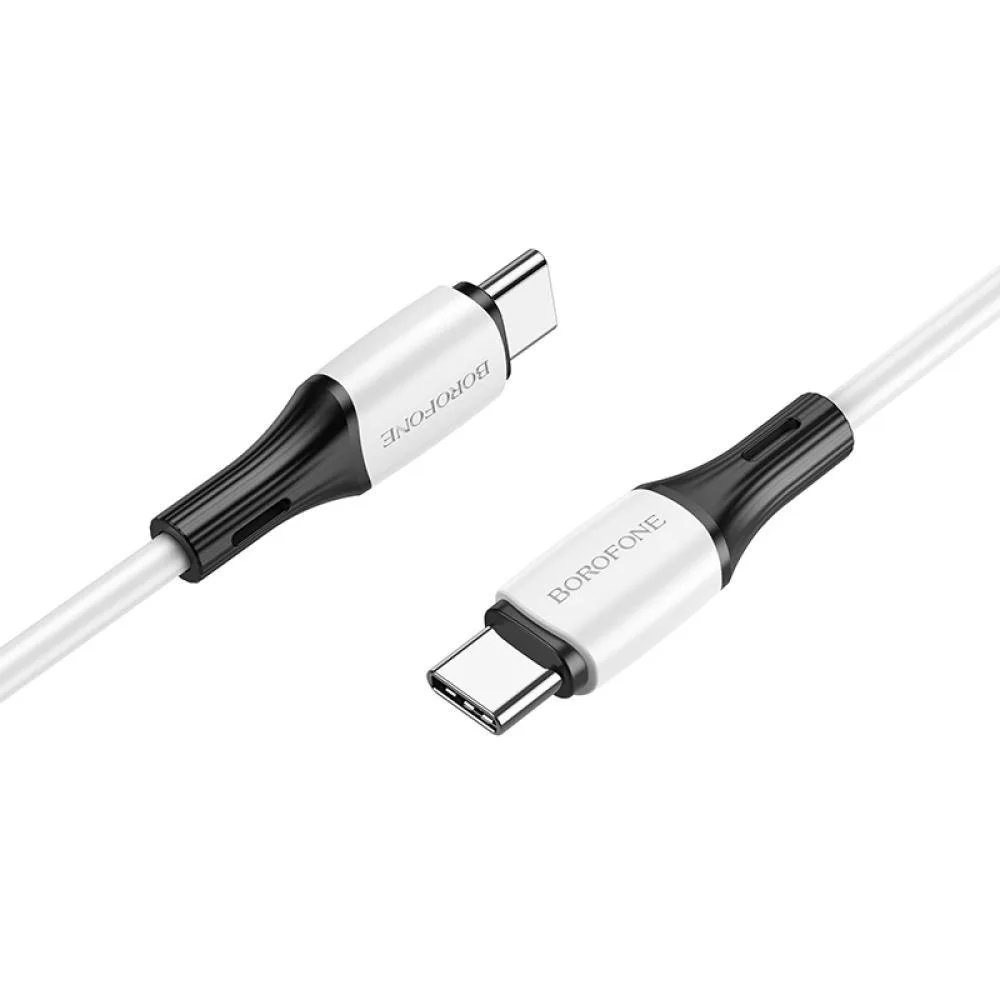 Кабель USB Borofone BX79 60W (20V/3A) Silicone Type-C to Type-C Колір Білий