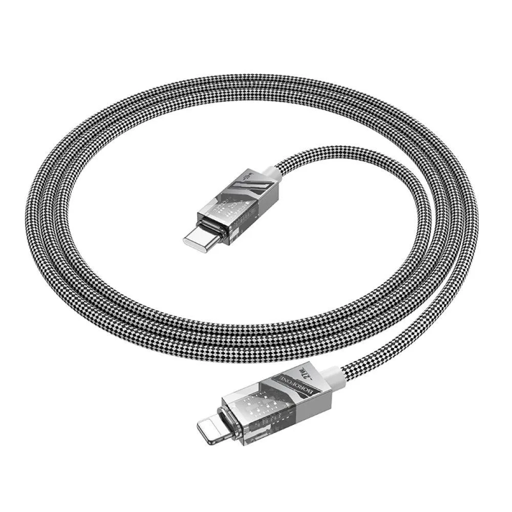 Кабель USB Borofone BU42 Octavia PD27W Type-C to Lightning 1.2m Сiрий