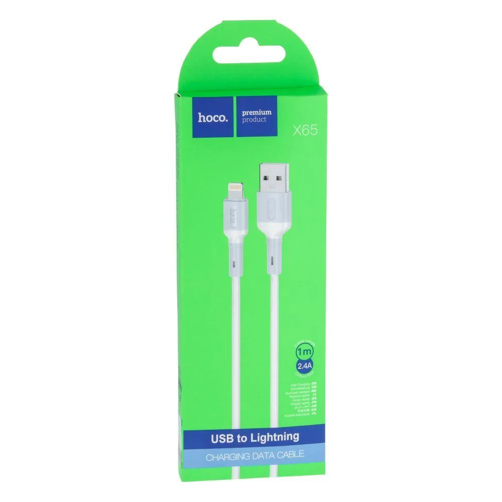 Кабель USB Hoco X65 Lightning Синiй