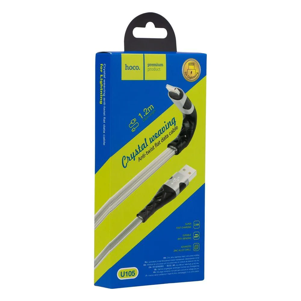 Кабель USB Hoco U105 Treasure jelly Lightning 1.2m Колір Чорний