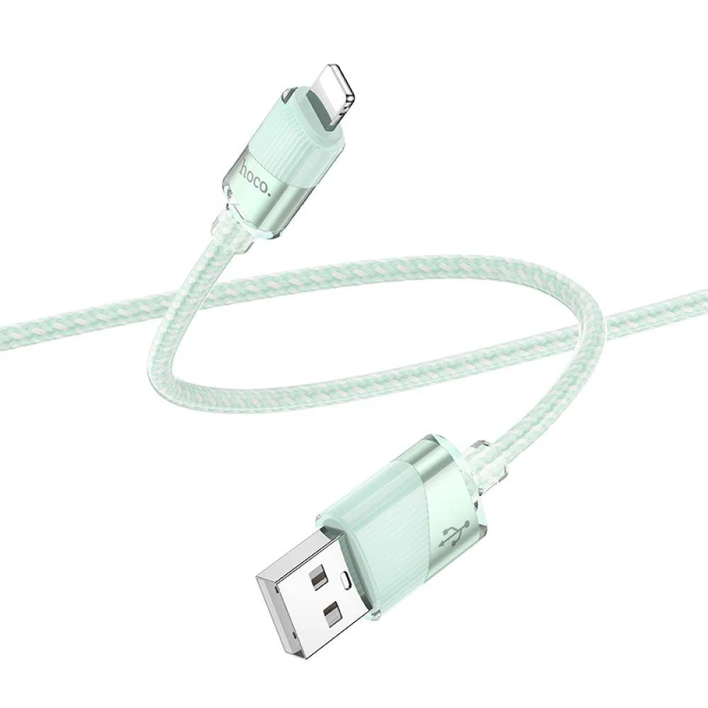 Кабель USB Hoco U132 Lightning 2.4A 1.2m Колір Блакитний