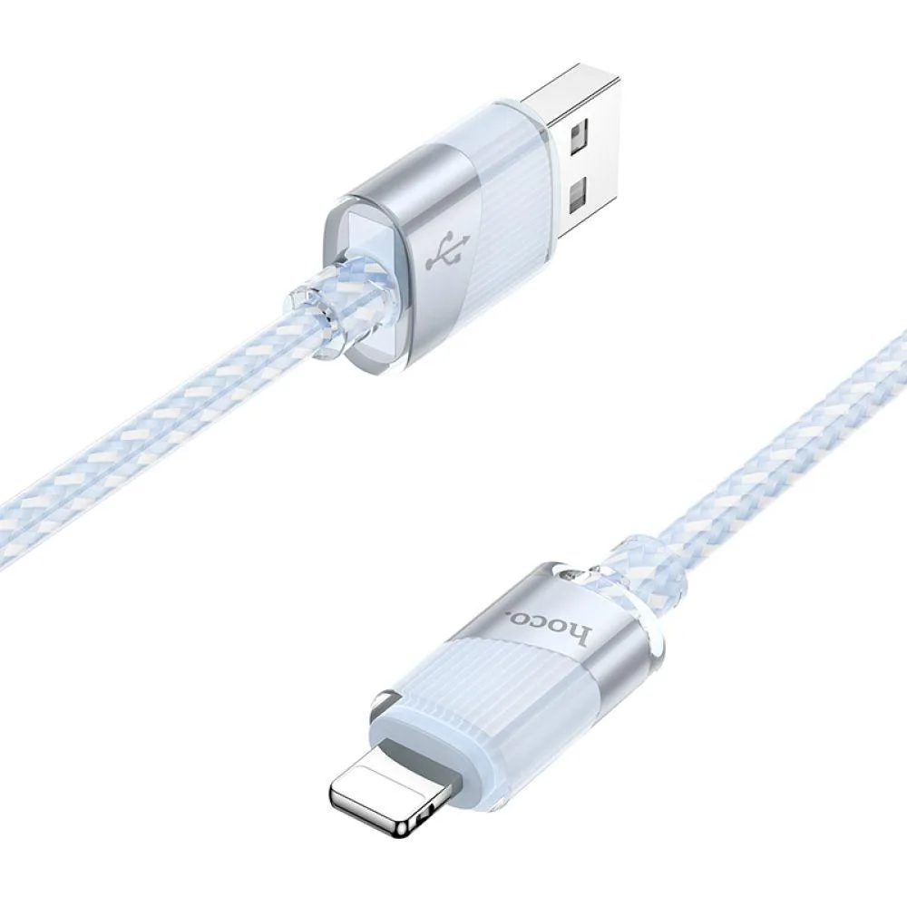 Кабель USB Hoco U132 Lightning 2.4A 1.2m Колір Блакитний