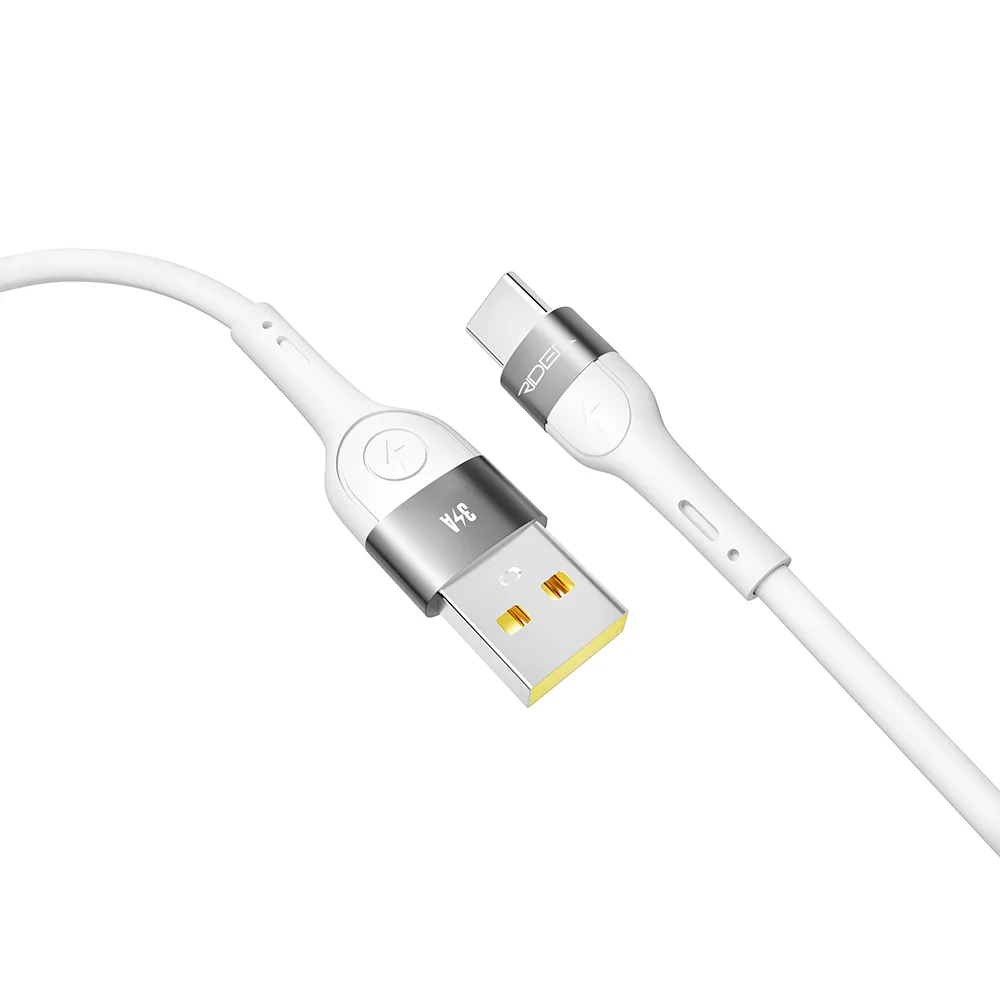 Кабель USB Ridea RC-XS51 X-Silicone Type-C 3A 1.2m Бiлий