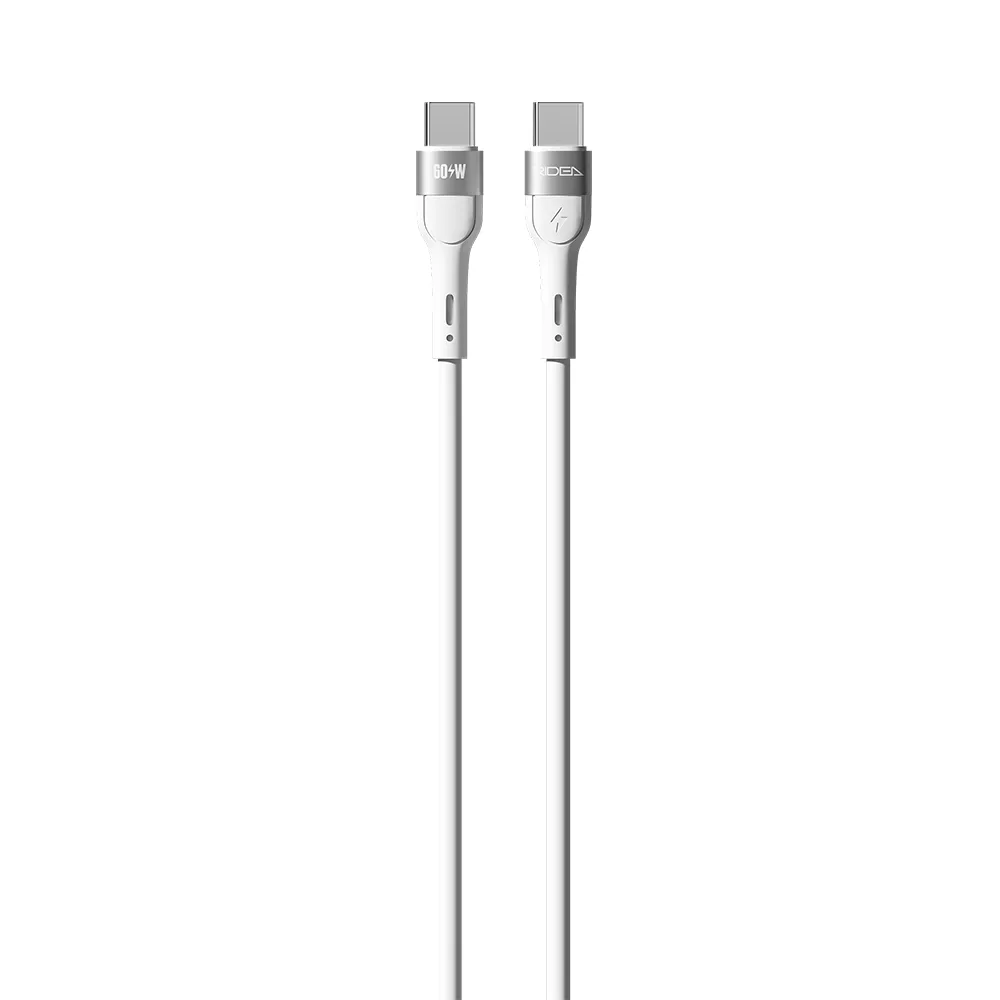 Кабель USB Ridea RC-XS51 X-Silicone Type-C to Type-C 60W 1.2m Бiлий