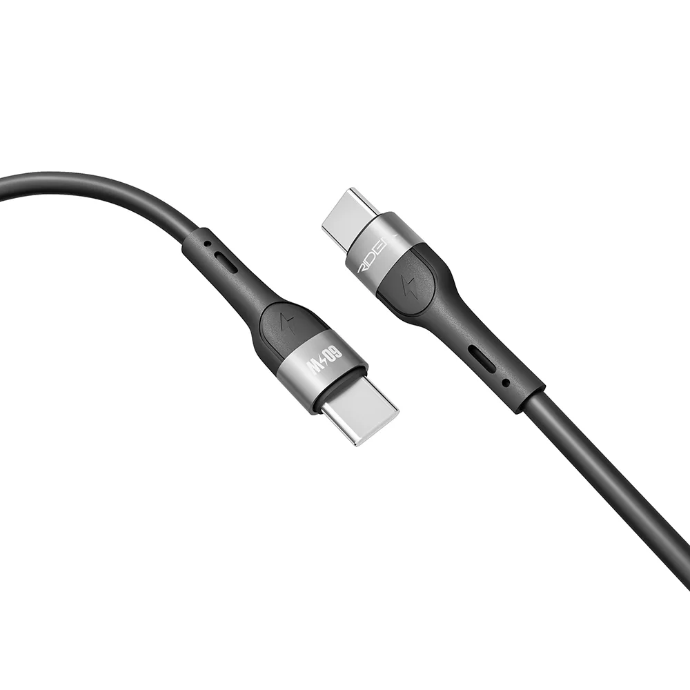 Кабель USB Ridea RC-XS51 X-Silicone Type-C to Type-C 60W 1.2m Чорний