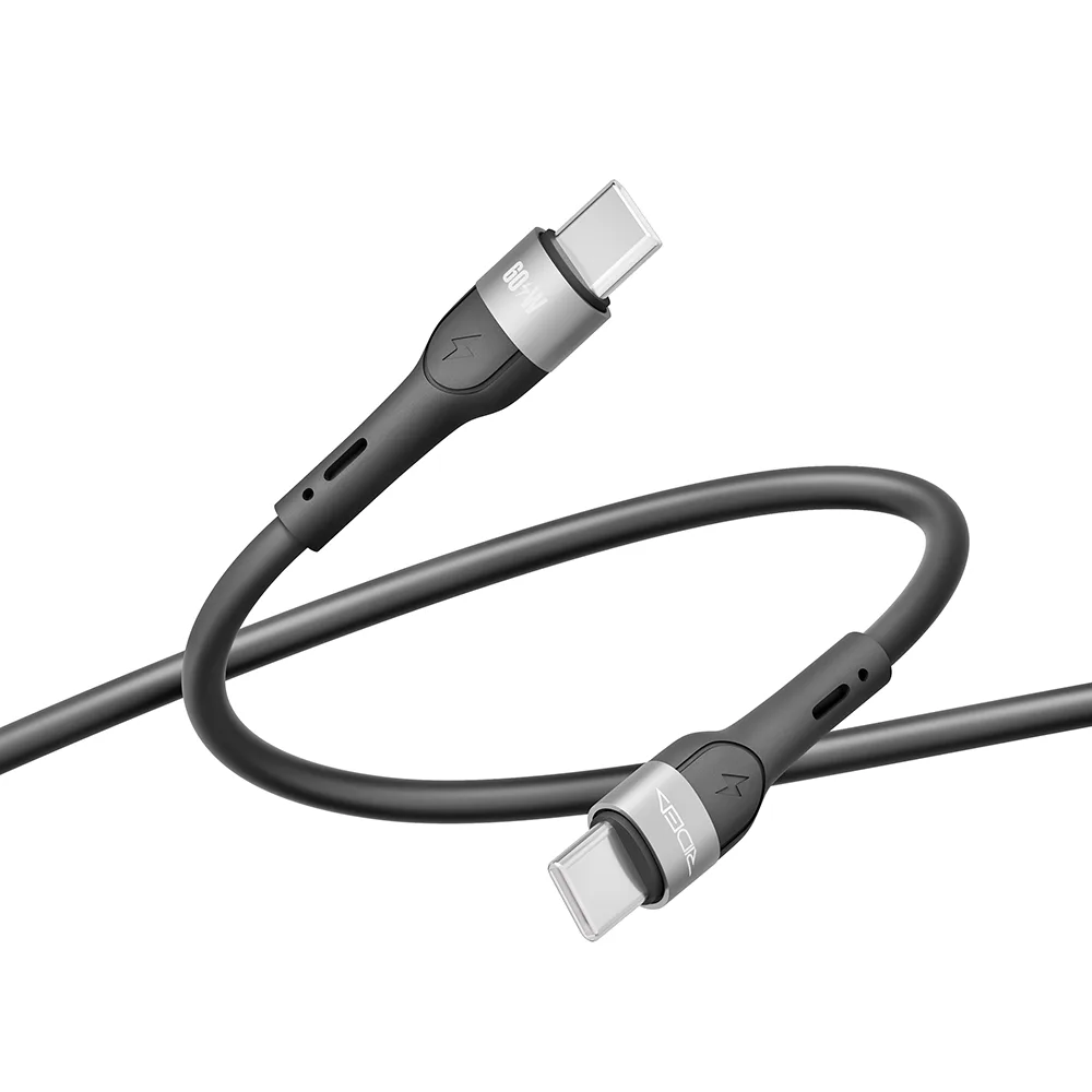 Кабель USB Ridea RC-XS51 X-Silicone Type-C to Type-C 60W 1.2m Чорний