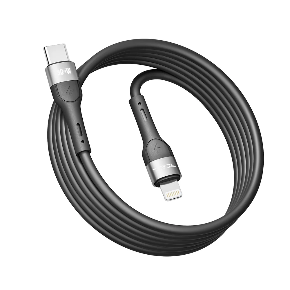 Кабель USB Ridea RC-XS51 X-Silicone Type-C to Lightning 30W 2m Чорний