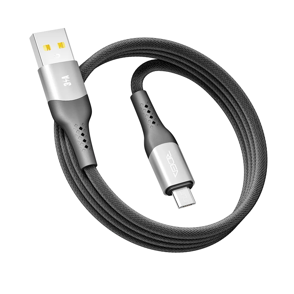 Кабель USB Ridea RC-US42 UltraStrong MicroUSB 3A 1.2m Чорний