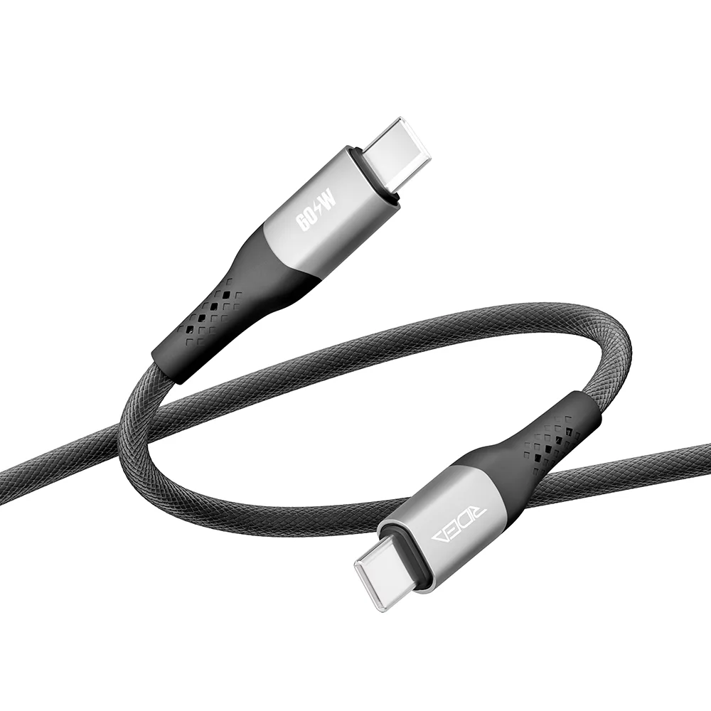 Кабель USB Ridea RC-US42 UltraStrong Type-C to Type-C 60W 2m Чорний