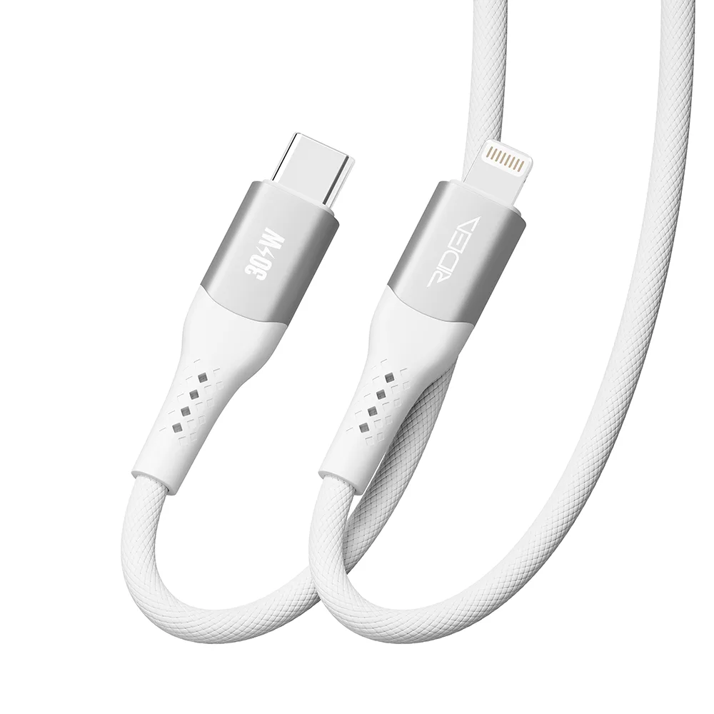 Кабель USB Ridea RC-US42 UltraStrong Type-C to Lightning 30W 1.2m Бiлий