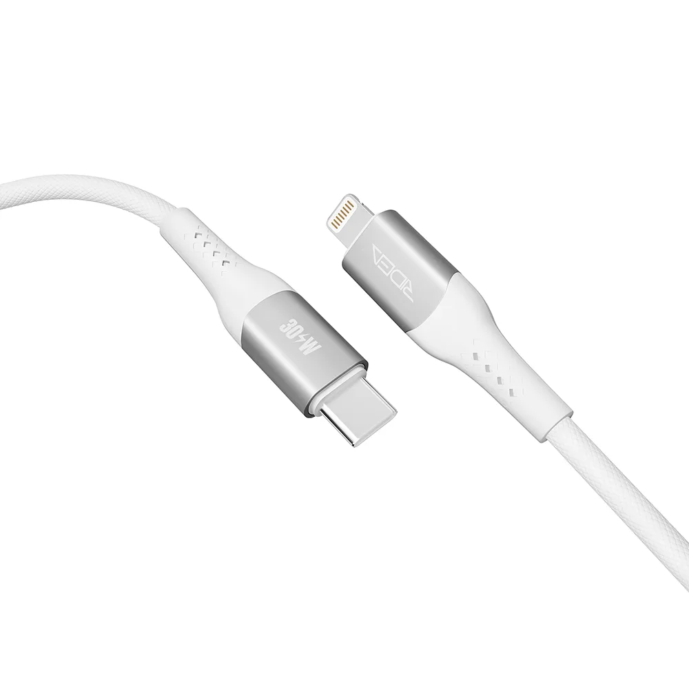 Кабель USB Ridea RC-US42 UltraStrong Type-C to Lightning 30W 1.2m Бiлий