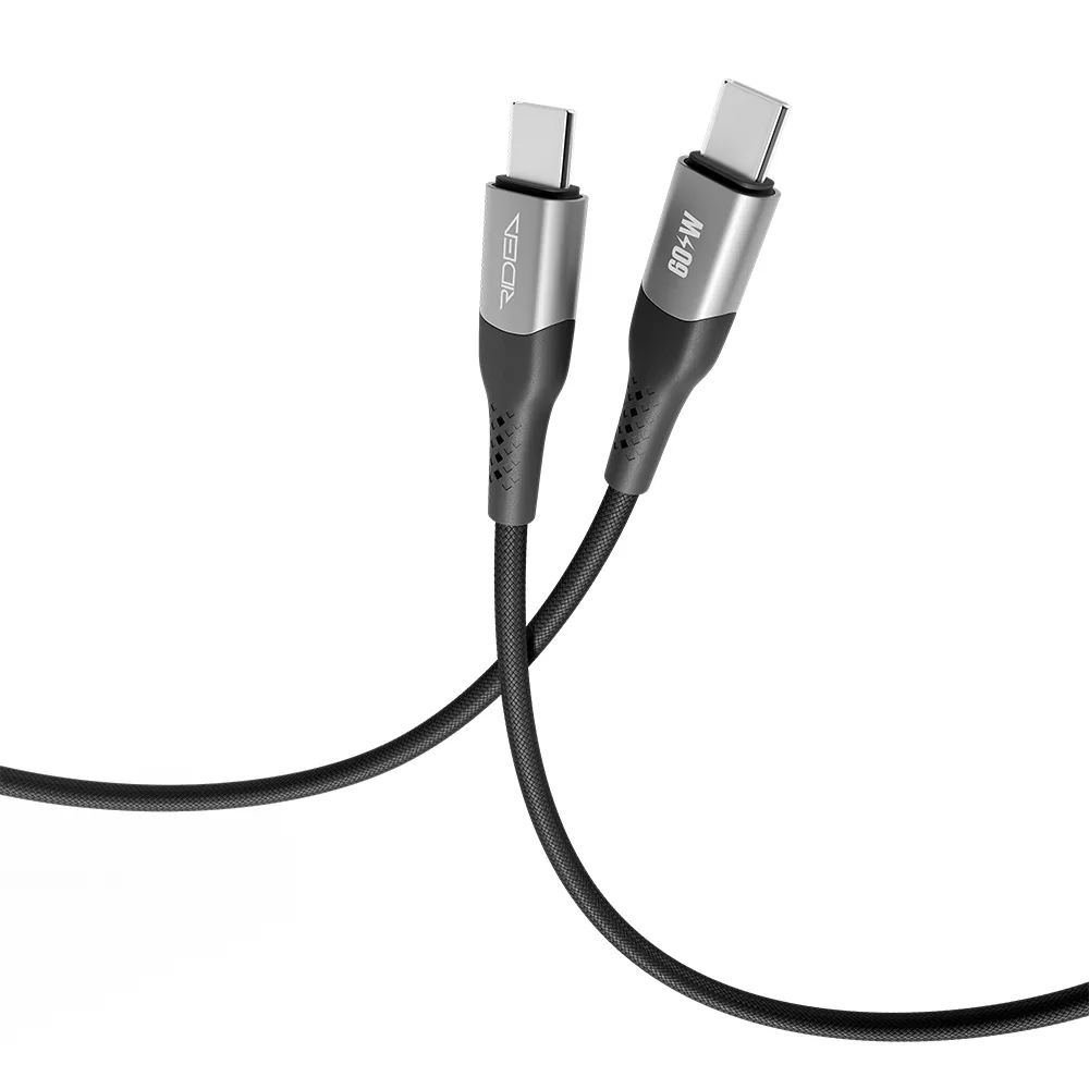 Кабель USB Ridea RC-US42 UltraStrong Type-C to Type-C 60W 1.2m Чорний