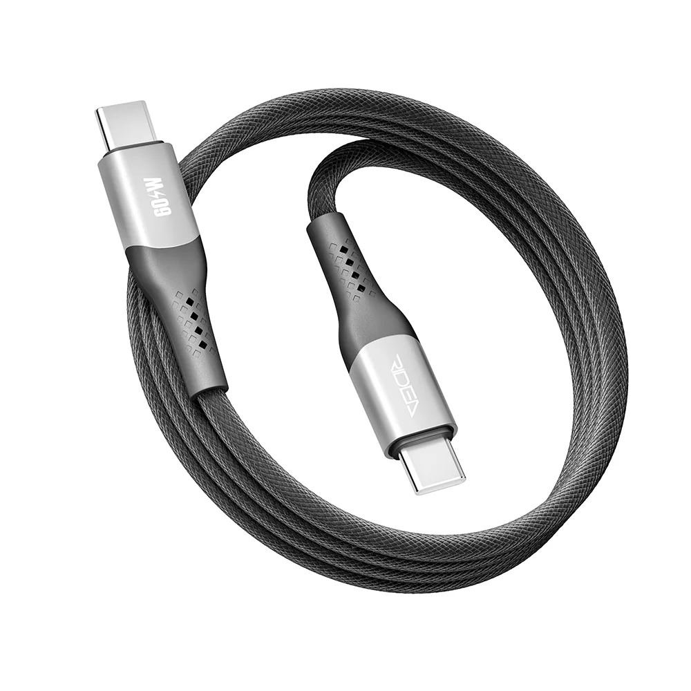 Кабель USB Ridea RC-US42 UltraStrong Type-C to Type-C 60W 1.2m Чорний