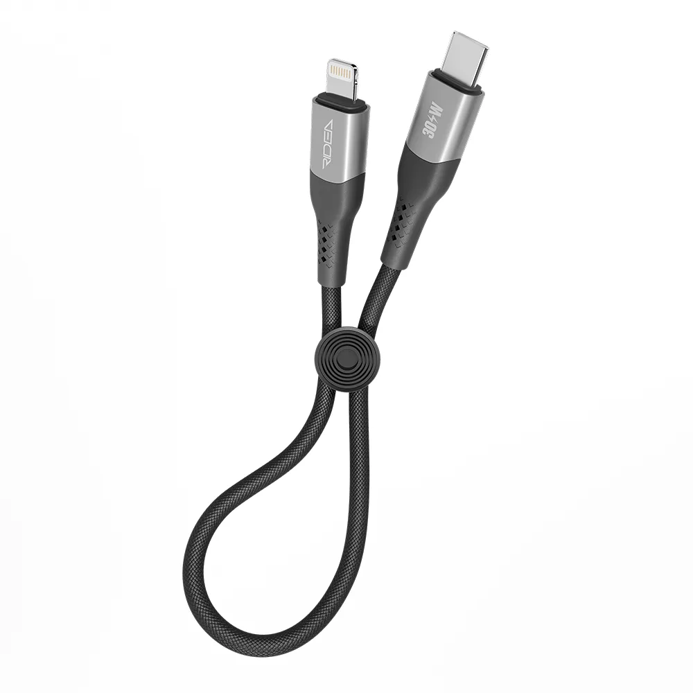 Кабель USB Ridea RC-US42 UltraStrong Type-C to Lightning 30W 0.25m Чорний
