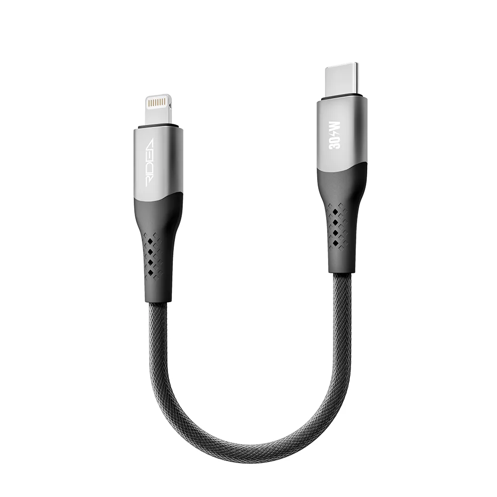 Кабель USB Ridea RC-US42 UltraStrong Type-C to Lightning 30W 0.25m Чорний