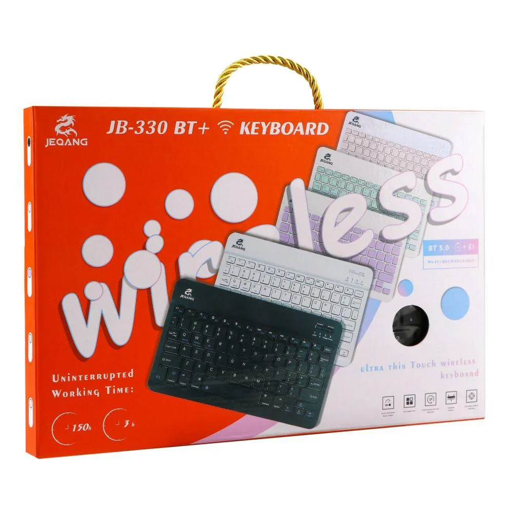 Клавіатура бездротова JEQANG JB-330 bluetooth charging Бiлий