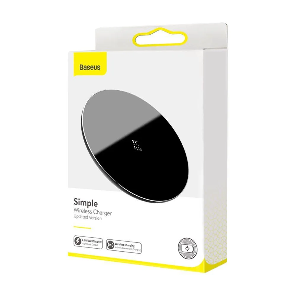Бездротовий Зарядний Пристрій Baseus Wireless Charger 15W (Upgraded Edition) WXJK-B Чорний, 01