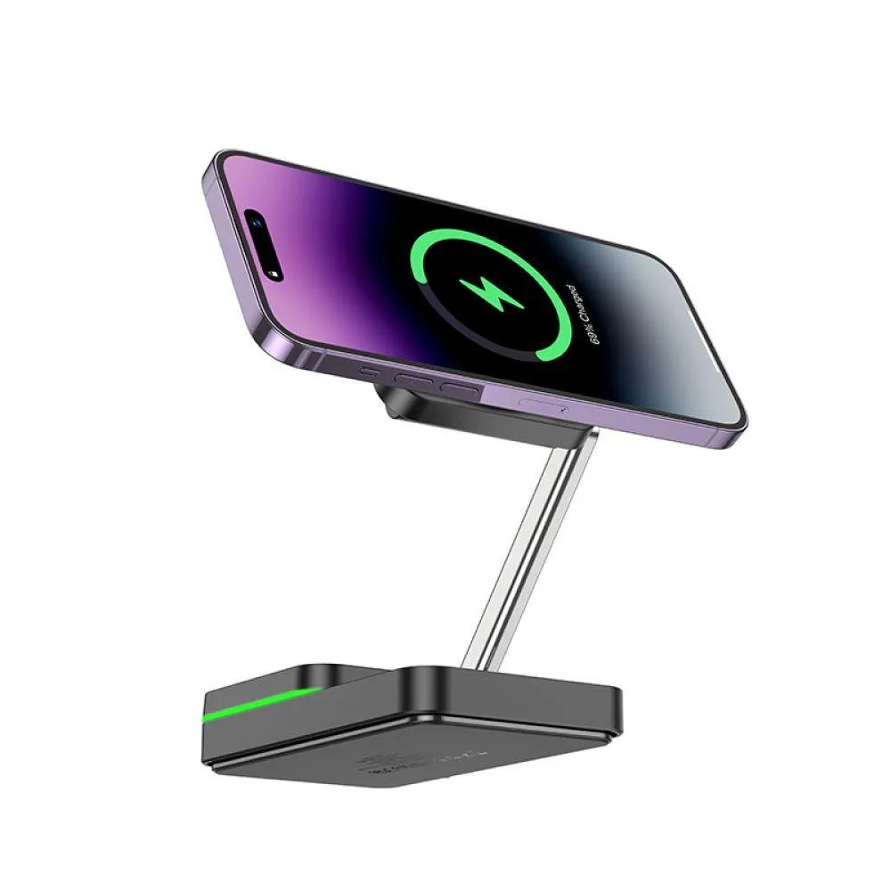 Бездротовий Зарядний Пристрій Hoco CQ10 3in1 Magnetic 15W For iWatch Бiлий