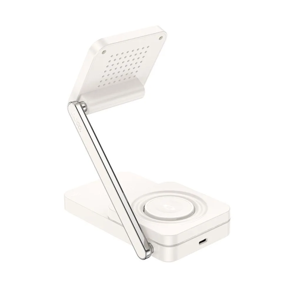 Бездротовий Зарядний Пристрій Hoco CQ10 3in1 Magnetic 15W For iWatch Бiлий