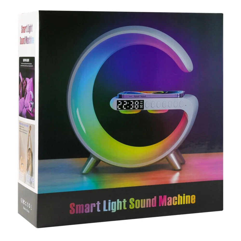 Бездротовий Зарядний Пристрій з с RGB Light/Alarm Clock/Desk Lamp 15W Бiлий