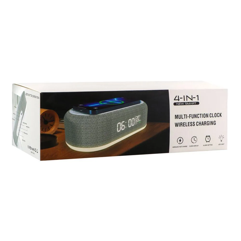 Бездротовий Зарядний Пристрій YZ-6 4in1 LED/Wireless 15W Сiрий