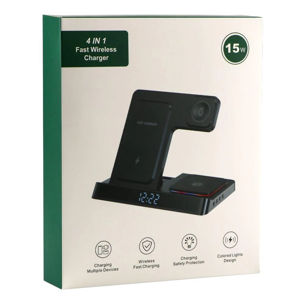 Бездротовий Зарядний Пристрій H32 4in1 15W IP version Чорний