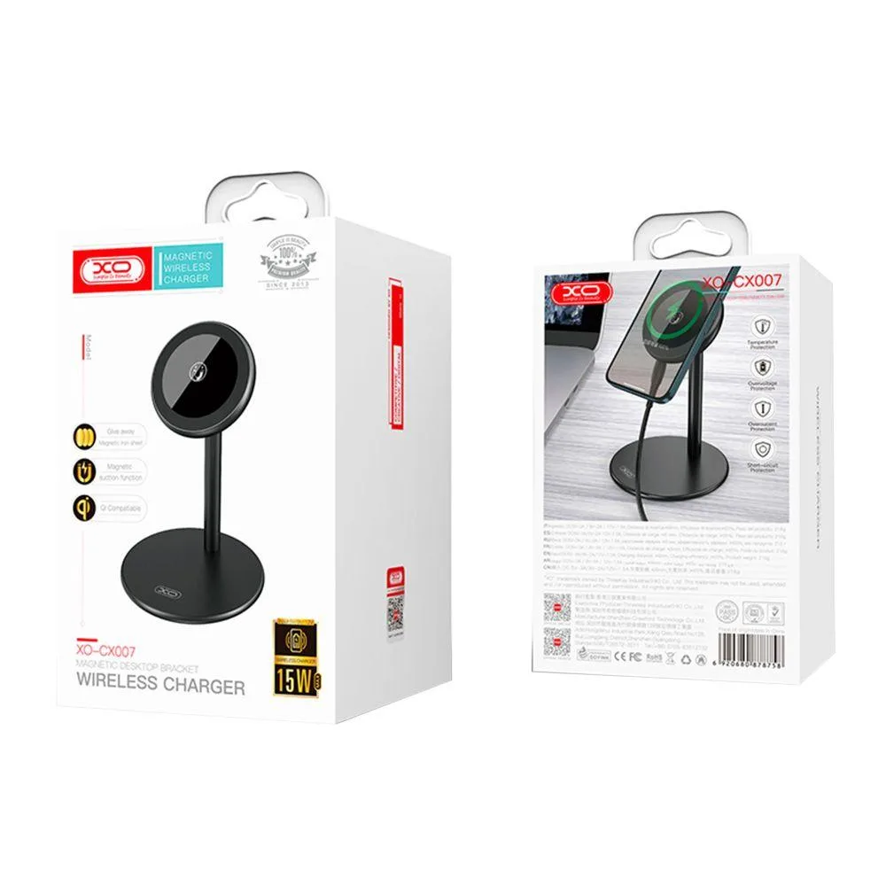 Бездротовий Зарядний Пристрій XO CX007 15W Magnetic Wireless 15W Чорний