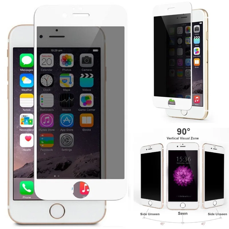 Захисне скло Privacy 5D (тех.пак) для Apple iPhone 7 / 8 / SE (2020) (4.7