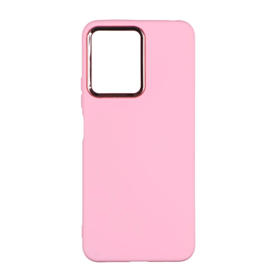 Чохол Silicone Cover Metal frame (AA) для Xiaomi Redmi Note 12 4G 06.Light Pink