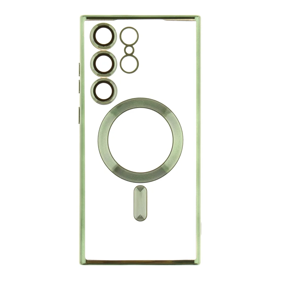 Чохол TPU Metallic Full Camera with Magsafe для Samsung Galaxy S23 Ultra 5G (S918) Green