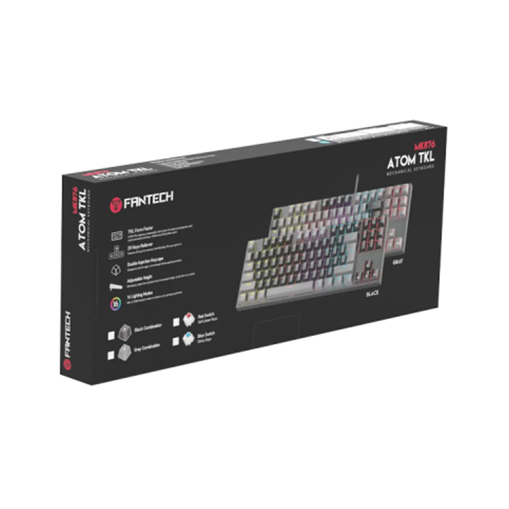 Клавіатура Ігрова Fantech ATOM MK876 Red Switch Колір Чорно/Сірий