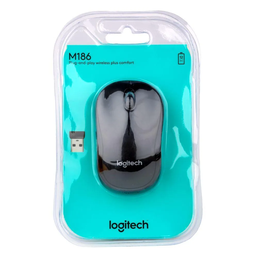Wireless Миша Logitech M186 Колір Чорний