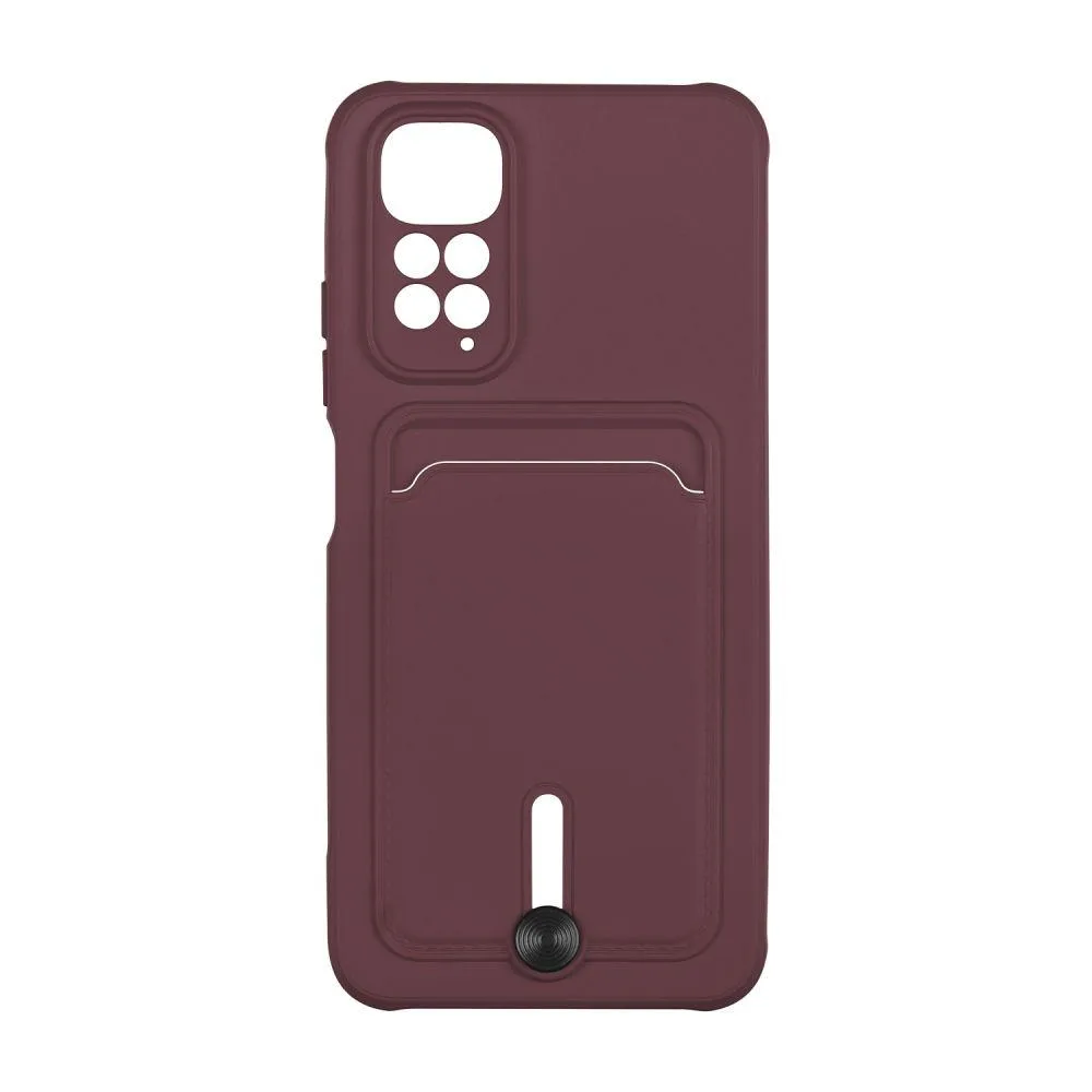 Чохол TPU Colorfull Pocket Card для Xiaomi Червонийmi Note 11 (Global) / Note 11S 4G Колір 42.Бордовий