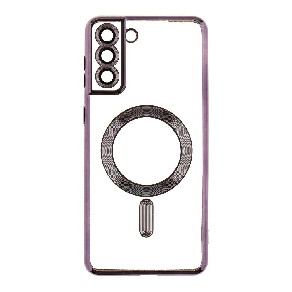 Чехол TPU Metallic з повним захистом камери with Magsafe для Samsung Galaxy S21 Plus (G996) Цвет Rose Gold