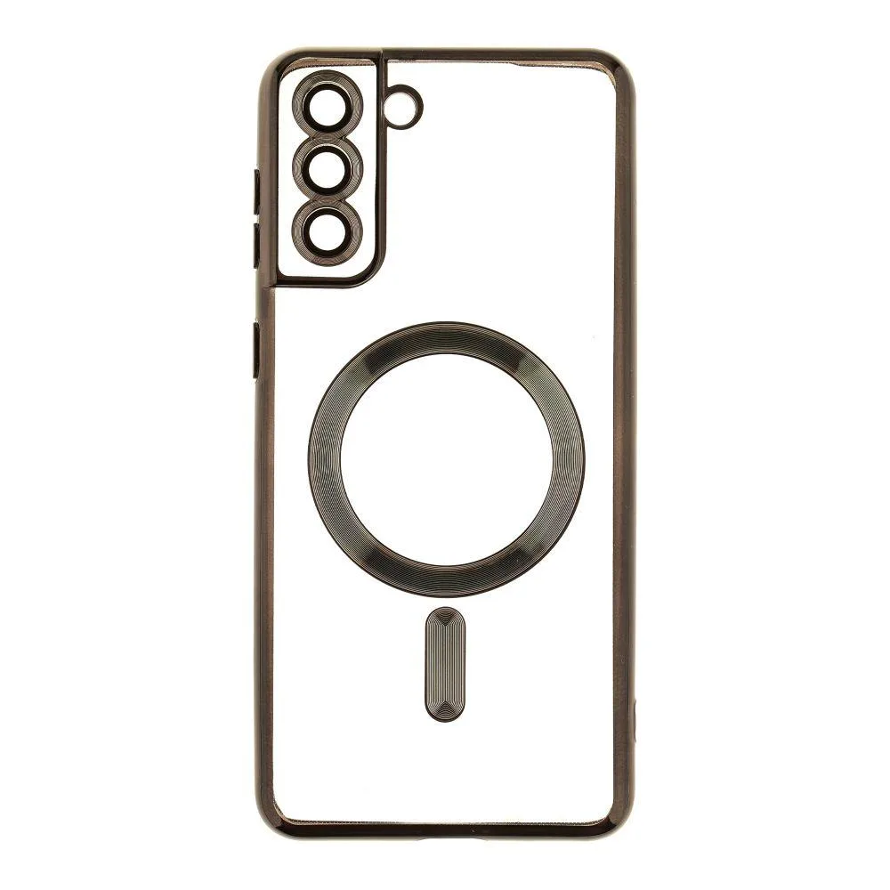 Чехол TPU Metallic з повним захистом камери with Magsafe для Samsung Galaxy S21 Plus (G996) Цвет Rose Gold