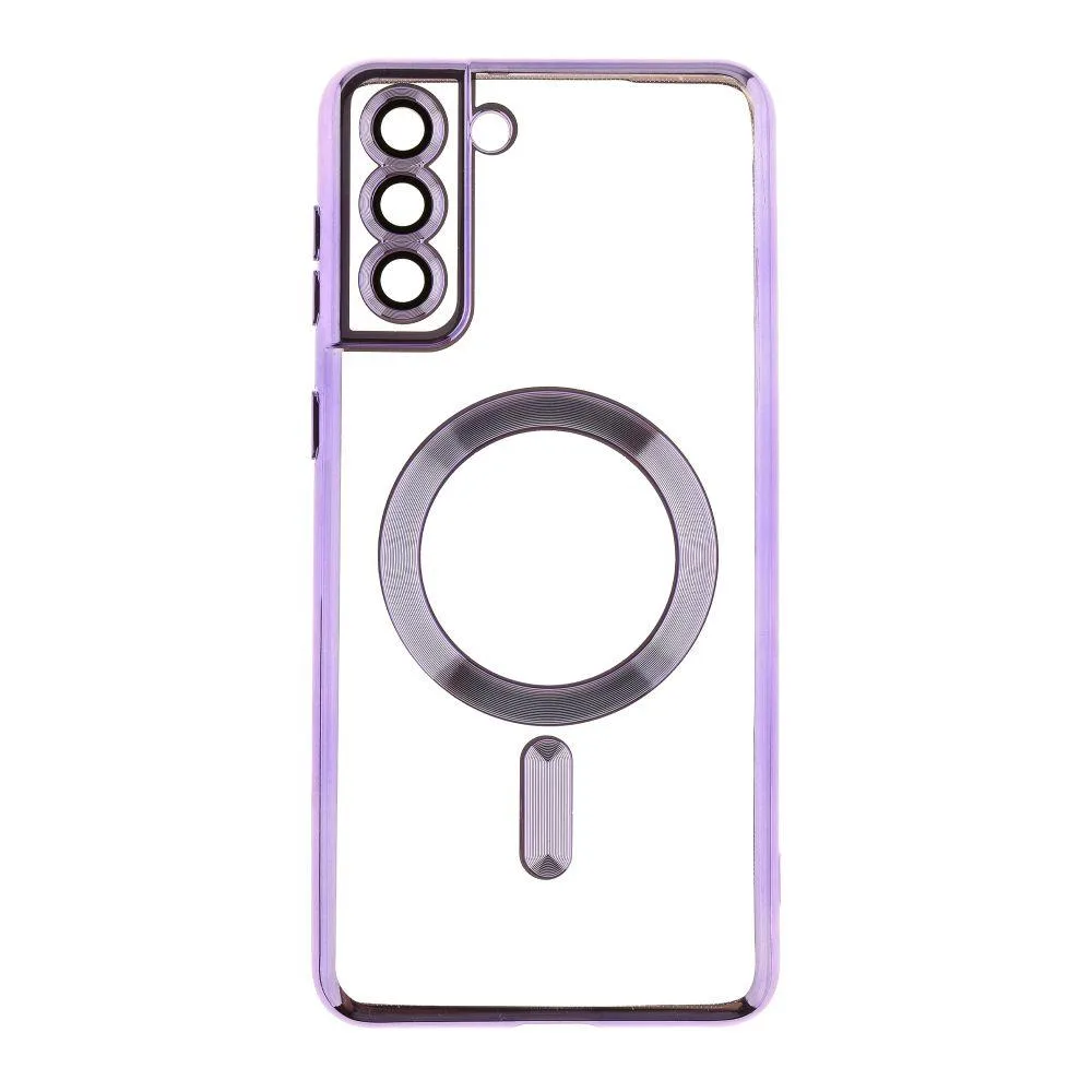 Чехол TPU Metallic з повним захистом камери with Magsafe для Samsung Galaxy S21 Plus (G996) Цвет Rose Gold