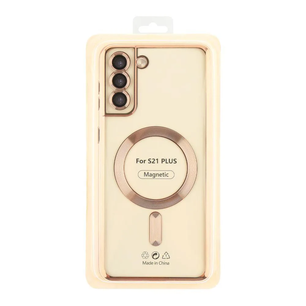 Чехол TPU Metallic з повним захистом камери with Magsafe для Samsung Galaxy S21 Plus (G996) Цвет Rose Gold