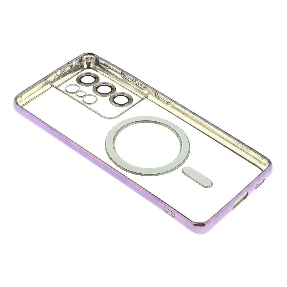 Чохол TPU Metallic з повним захистом камери with Magsafe для Samsung Galaxy S21 Ultra (G998) Колір Срібло