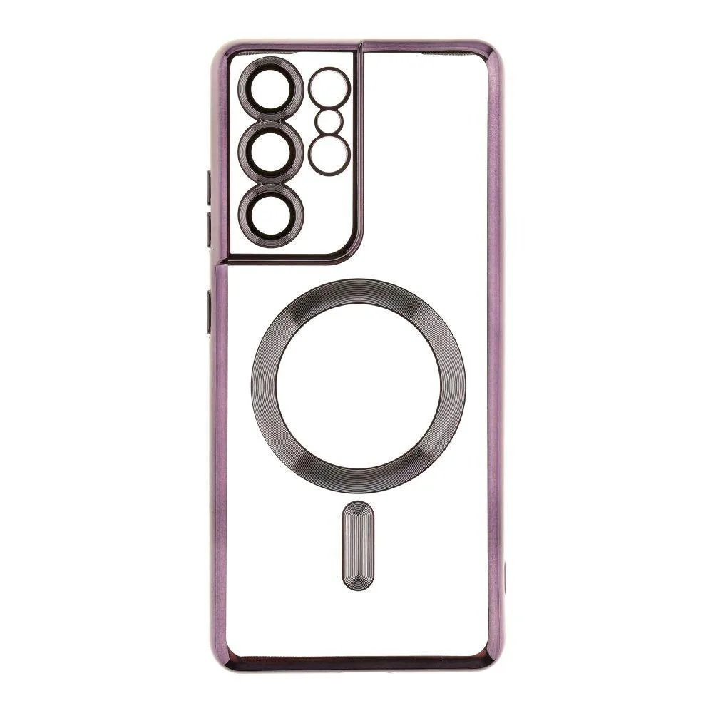 Чохол TPU Metallic з повним захистом камери with Magsafe для Samsung Galaxy S21 Ultra (G998) Колір Фіолетовий