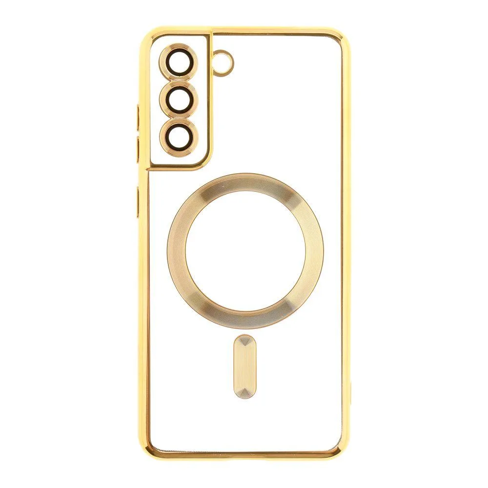 Чохол TPU Metallic з повним захистом камери with Magsafe для Samsung Galaxy S21 FE (G990) Колір Gold