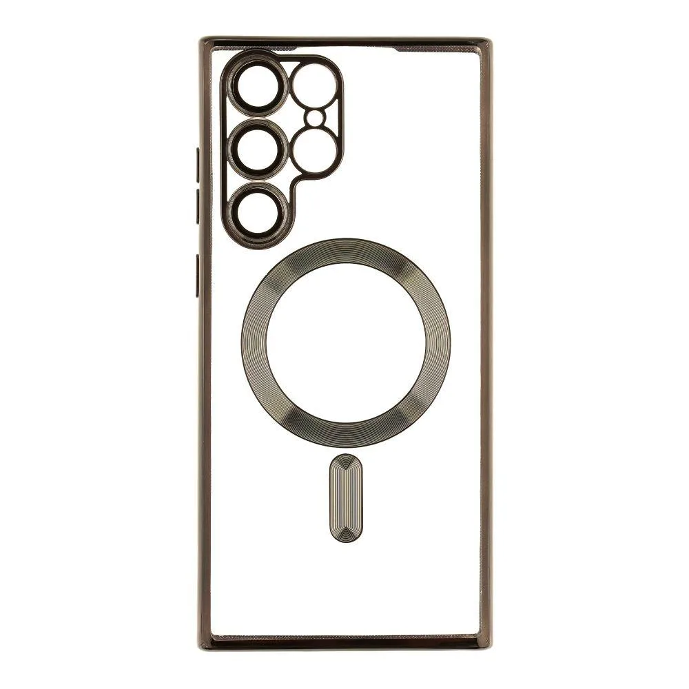 Чохол TPU Metallic з повним захистом камери with Magsafe для Samsung Galaxy S22 Ultra (S908) Колір Срібло