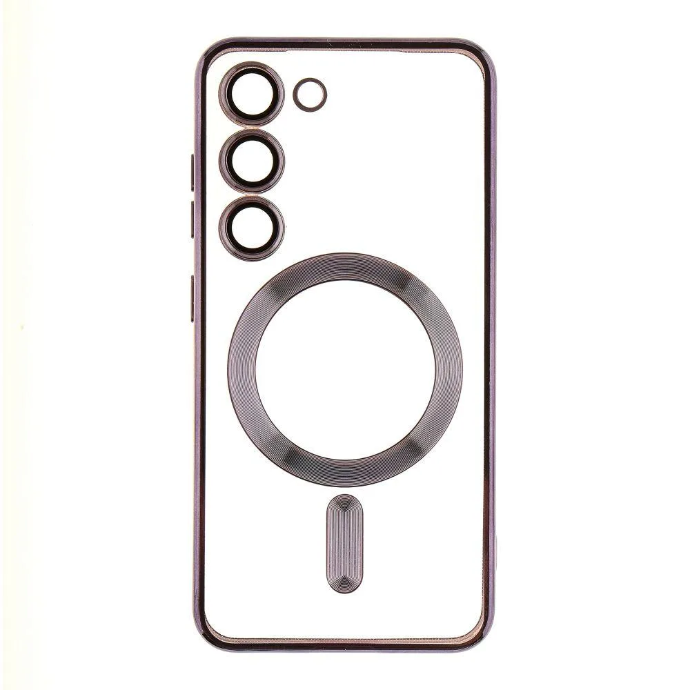 Чохол TPU Metallic з повним захистом камери with Magsafe для Samsung Galaxy S23 (S911) Колір Срібло