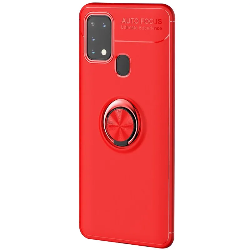 TPU чохол Deen ColorRing під магнітний тримач (opp) для Samsung Galaxy M31, Червоний