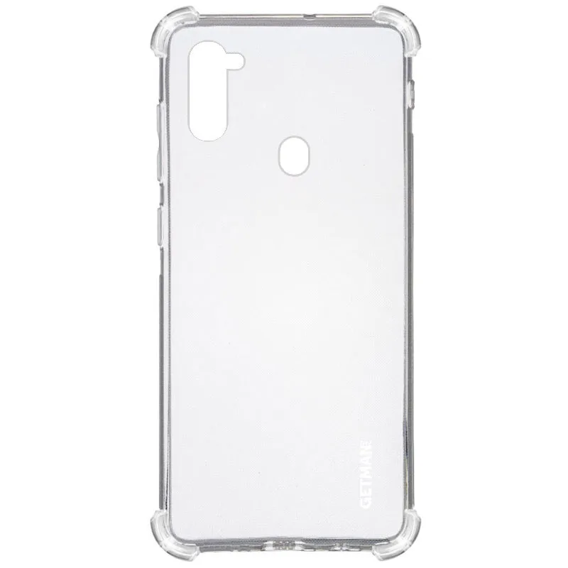 TPU чохол GETMAN Ease logo посилені кути для Samsung Galaxy A11, Прозорий
