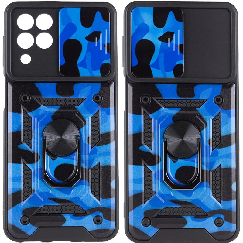 Протиударний чохол Camshield Serge Ring Camo для Samsung Galaxy M53 5G, Синій / Army Blue