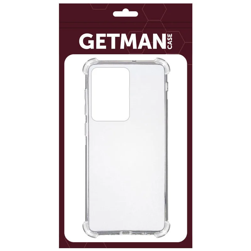 TPU чохол GETMAN Ease logo посилені кути для Samsung Galaxy S20 Ultra, Прозорий
