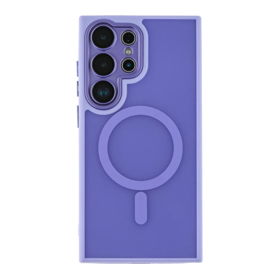 Чохол TPU+PC Magnetic Matte Camera Lens with Magsafe для Samsung Galaxy S25 5G (S931) Purple