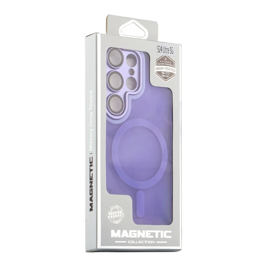 Чохол TPU+PC Magnetic Matte Camera Lens with Magsafe для Samsung Galaxy S25 5G (S931) Purple