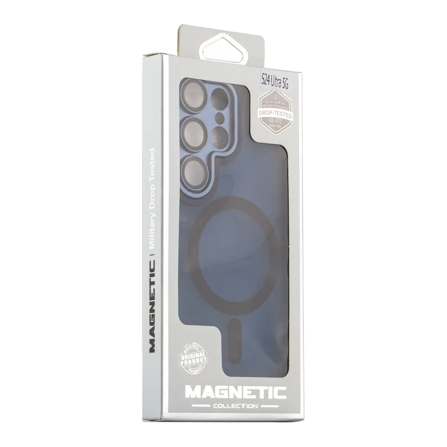 Чохол TPU+PC Magnetic Matte Camera Lens with Magsafe для Samsung Galaxy S25+ 5G (S936) Dark Blue