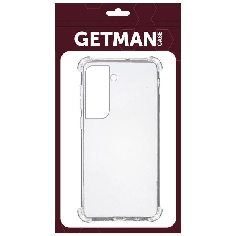 TPU чохол GETMAN Ease logo посилені кути для Samsung Galaxy S23+, Прозорий